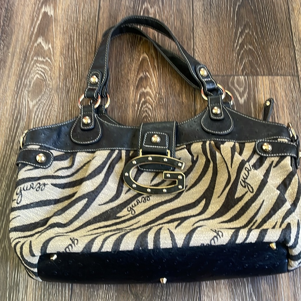 Vintage Guess Zebra Print Satchel